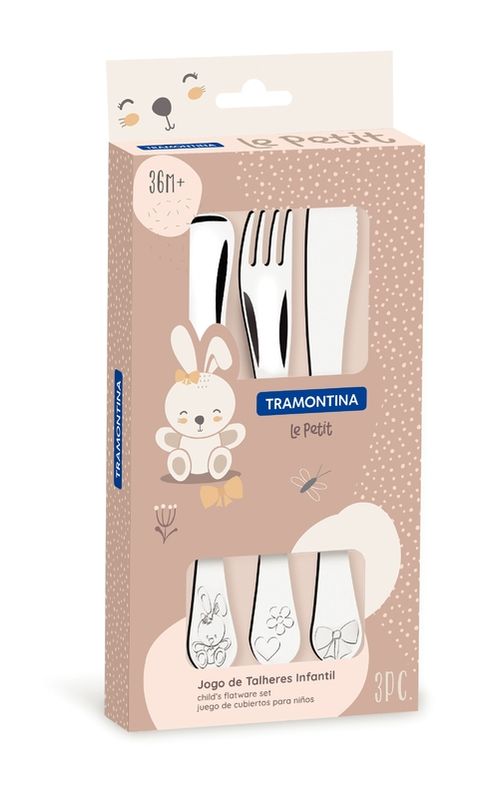 Juego De Cubiertos Tramontina Le Petit De Acero Inoxidable 3 Piezas
