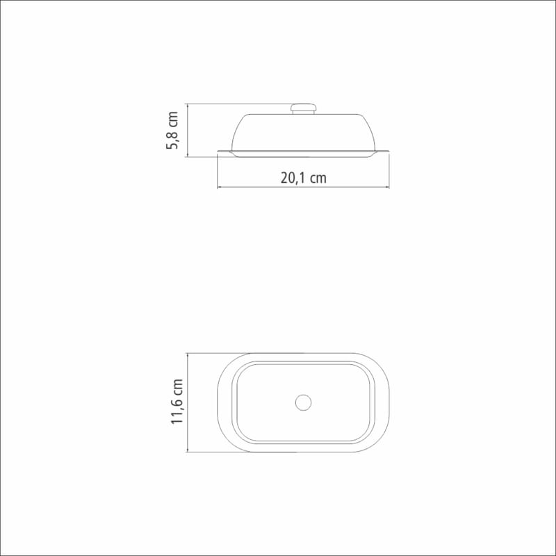 Mantequillera rectangular Service de acero inoxidable con tapa Tramontina