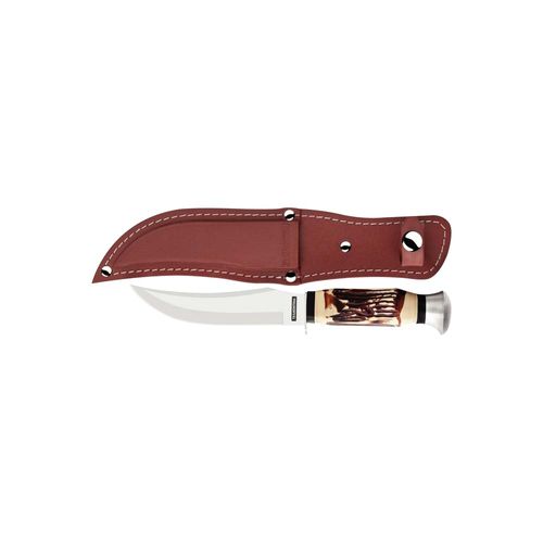 Cuchillo Tramontina Esporte Con Lamina De Acero Inoxidable Y Mango Abs Con Vaina Marron De Material Sintetico, 5"