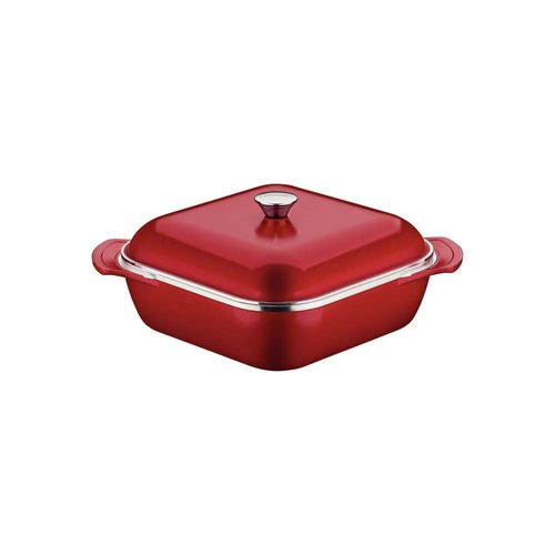 Cacerola Cuadrada Lyon Tramontina Rojo 6 L 28 Cm