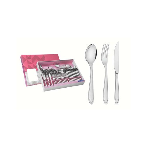 Juego De Cubiertos Laguna De Acero Inoxidable Con Cuchillos Para Asado 91 Piezas Tramontina
