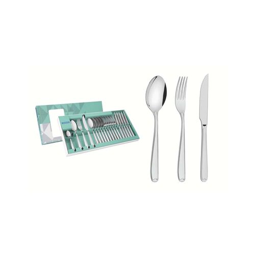 Juego De Cubiertos De Acero Inoxidable Con Cuchillos Para Asado 24 Piezas. Tramontina