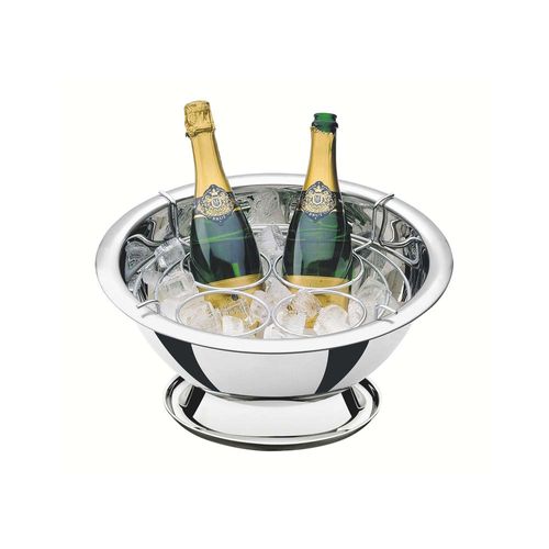Champañera Tramontina Rotonda De Acero Inoxidable Con Soporte Para 4 Botellas 11,9 L