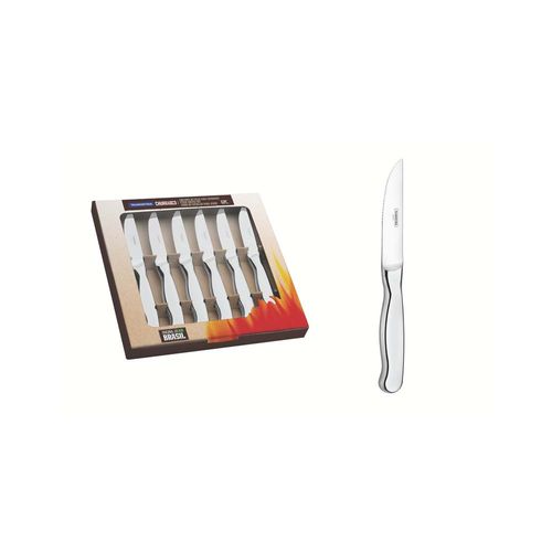 Juego De Cuchillos Para Asado Tramontina Jumbo Acero Inoxidable Liso 6 Piezas