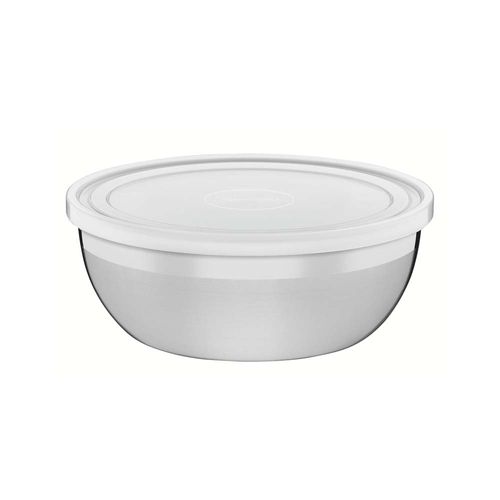 Recipiente Tramontina Freezinox Redondo De Acero Inoxidable Con Tapa Plastica 28 Cm 5,8 L