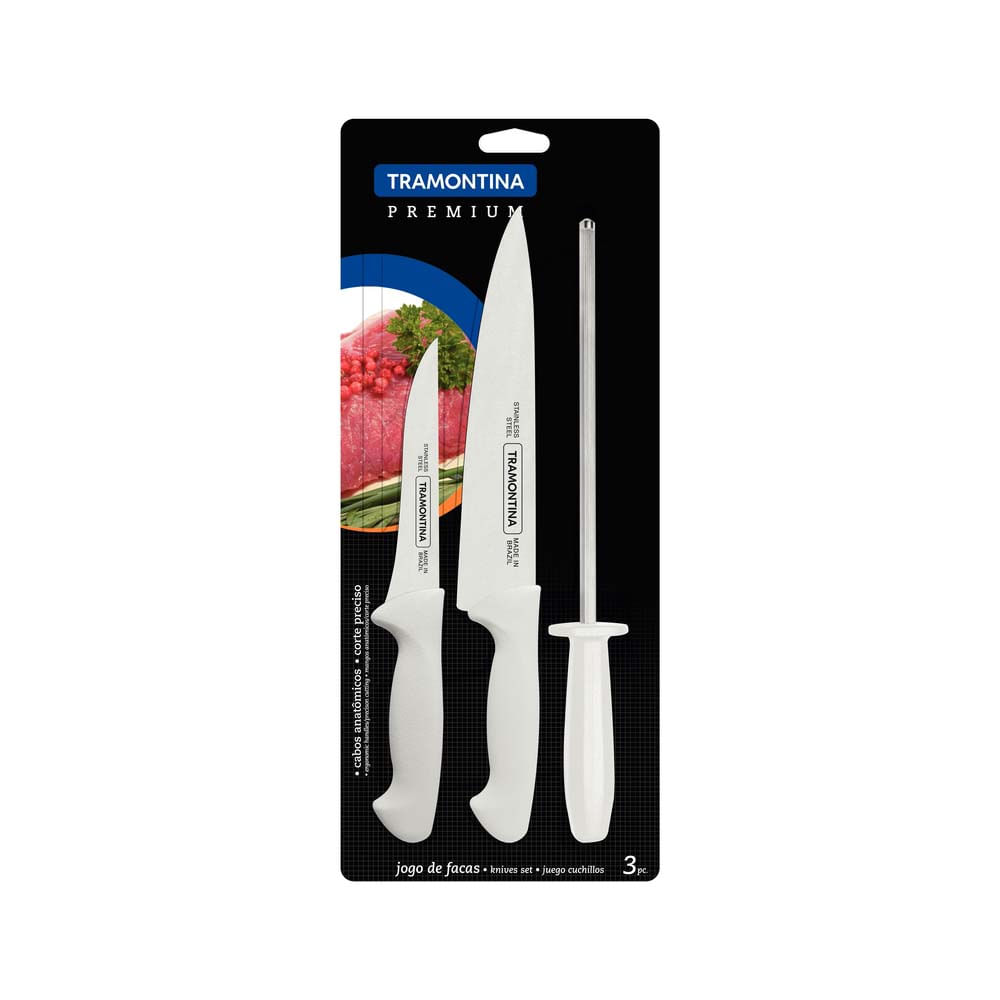 Kit 3 Cuchillos Tramontina Chef Master Profesional 6-10-3