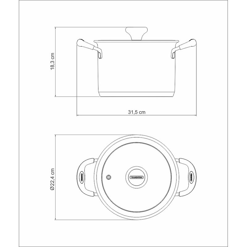 OLLA ALTA 20 CM SOLAR 3,65 LTS. – IMPORTADORA BRASILERA