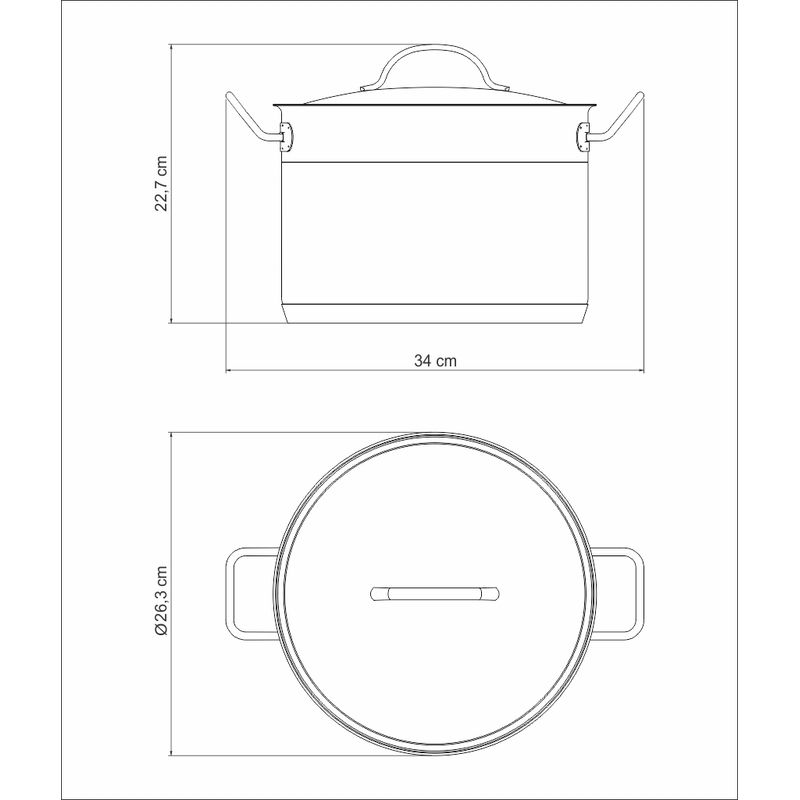 Olla alta Tramontina Professional de acero inoxidable fondo triple