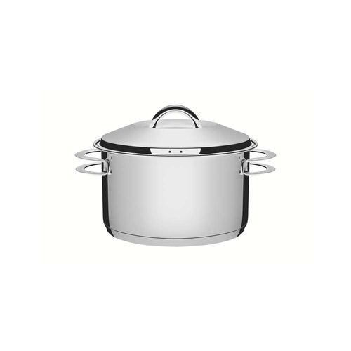 Cacerola Honda Con Asas Tramontina Solar Triple Fondo De Acero Inoxidable 24Cm 6,10 L