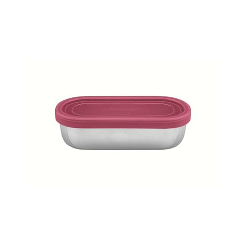 Contenedor Para Alimentos Freezinox De Acero Inoxidable Con Tapa Plastica Rosa 0,4L Tramontina