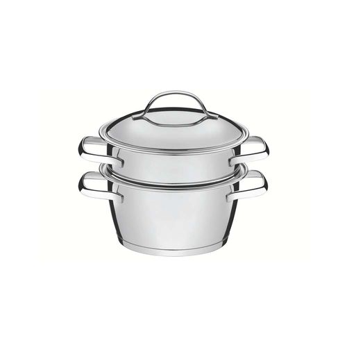Juego Coxi Vapor Tramontina Allegra De Acero Inoxidable Triple Fondo 2 Piezas 16 Cm 1,50 L