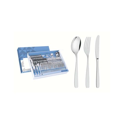 Juego De Cubiertos Cosmos De Acero Inoxidable Con Cuchillos De Mesa De 101 Piezas Tramontina