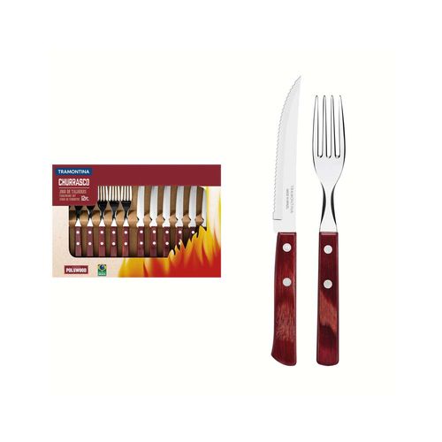 Juego De Cubiertos Para Asado Polywood Tramontina Bordo 12 Piezas