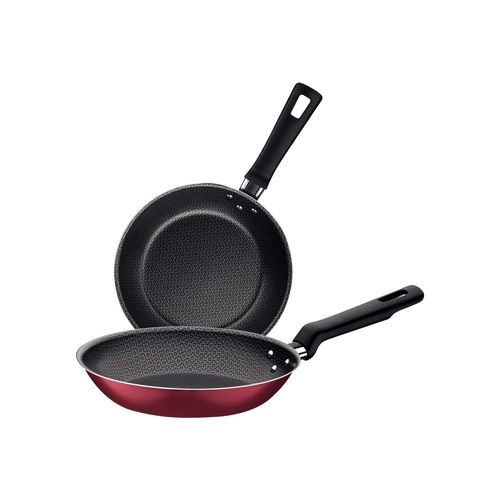 Juego De Sartenes Tramontina Loreto En Aluminio Starflon Max Con Mangos De Baquelita Rojo 2 Piezas