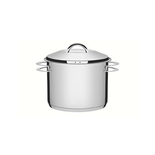 Cacerola Alta Con Asas Tramontina Solar Triple Fondo De Acero Inoxidable 24 Cm 9,60 L