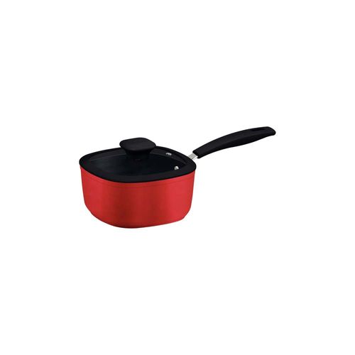 Olla Tramontina Refinatta En Aluminio Starflon Premium Y Externo Siliconado Rojo Con Tapa 18 Cm 2,2 L