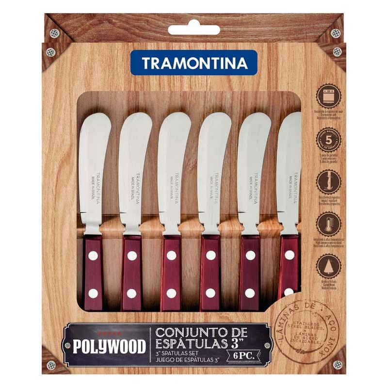 Tramontina Polywood Juego de Tenedores Stainless Steel Forks Set with  Polywood Handle (3 pc)