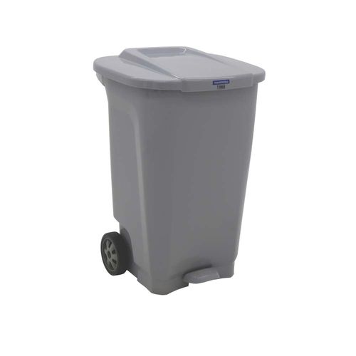 Basurero Tramontina T-Force En Polipropileno Gris Con Ruedas 100 L
