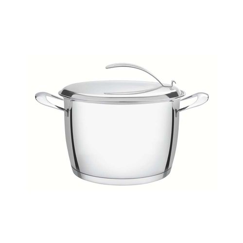 Cacerola Alta Tramontina Ventura Triple Fondo De Acero Inoxidable 22 Cm 5,50 L