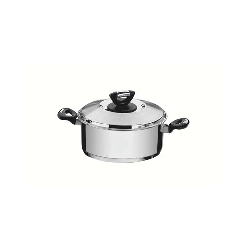 Cacerola Baja Tramontina Solar Baquelita Triple Fondo De Acero Inoxidable 20 Cm 2,90  L