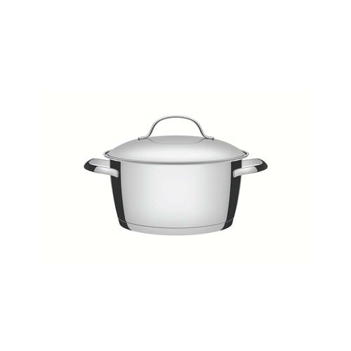 Cacerola Honda Tramontina Allegra Triple Fondo De Acero Inoxidable 22 Cm 4,20 L