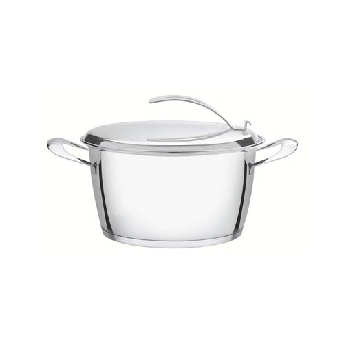 Cacerola Honda Tramontina Ventura Triple Fondo De Acero Inoxidable 22 Cm 4,20 L