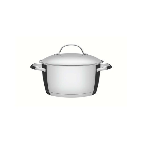 Cacerola Honda Tramontina Allegra Triple Fondo De Acero Inoxidable 24 Cm 5,70 L