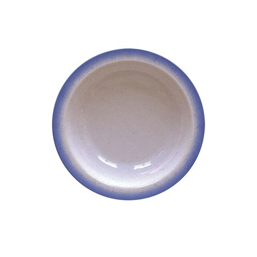 Plato Hondo Tramontina Rústico Azul En Porcelana Decorada 22 Cm