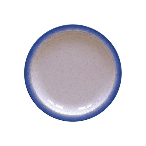 Plato Raso Tramontina Rústico Azul En Porcelana Decorada 28 Cm