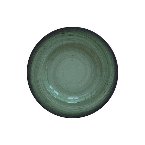 Plato Postre Tramontina Rústico Verde En Porcelana Decorada 21 Cm