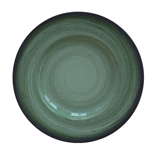 Plato Raso Tramontina Rústico Verde en Porcelana Decorada 27 cm