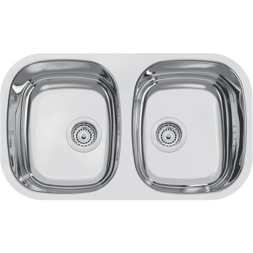 Bacha Doble Tramontina Alto Brillo De Embutir 77x45x15 Cm