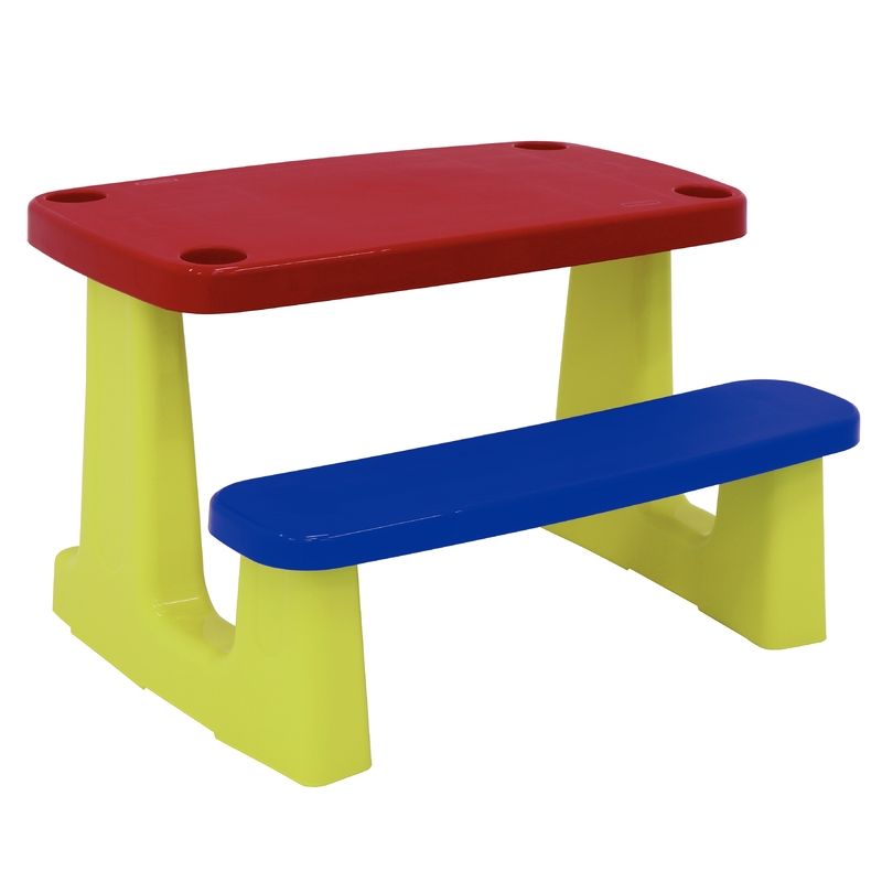 Juego Infantil de Mesa y Silla Tramontina Beni en Polipropileno Azul con  Tablero de Actividades