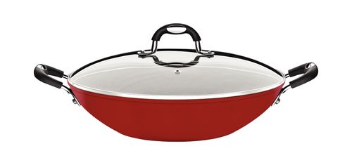 Wok Tramontina Monaco Induccion Rojo 32 Cm 4,5 L