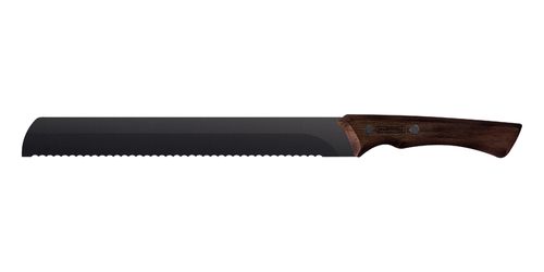 Cuchillo Dentado Tramontina Black Churrasco Con Lámina De Acero Inoxidable Oscurecido Y Mango De Madera 10"
