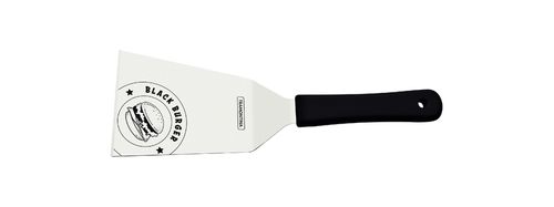 Espátula Tramontina Black Burger Con Lámina De Acero Inoxidable Y Mango De Polipropileno Negro De 6"