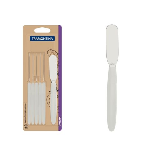 Juego De Espátulas Para Manteca Tramontina Ipanema Blanco 6 Piezas