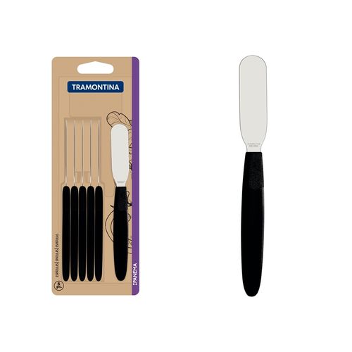 Juego De Espátulas Para Manteca Tramontina Ipanema Negro 6 Piezas