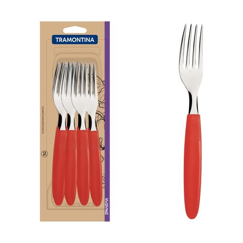 Tenedor De Mesa Tramontina Ipanema Rojo (Docena)