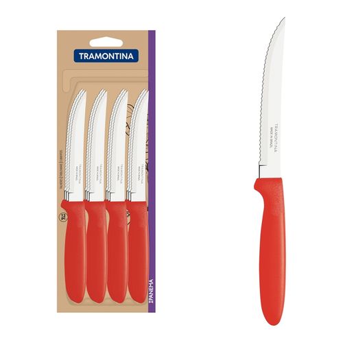 Cuchillo Asado Tramontina Ipanema Rojo (Docena)