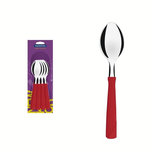 Cuchara De Mesa Tramontina New Kolor Rojo (Docena)