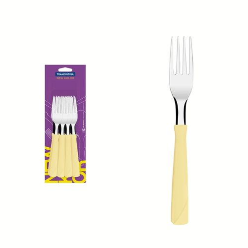 Tenedor De Mesa Tramontina New Kolor Crema (Docena)