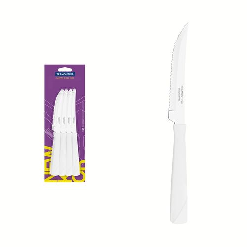 Cuchillo Asado Tramontina New Kolor Blanco (Docena)