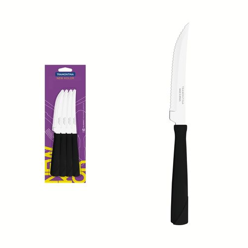 Cuchillo Asado Tramontina New Kolor Negro (Docena)