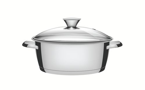 Cacerola Tramontina Allegra De Acero Inoxidable 24 Cm Y 4,2 L