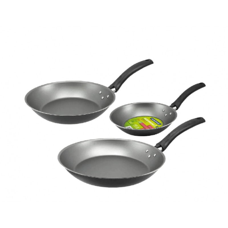 Juego Sartenes Tramontina 3 pza. 18, 20, 24 cm Antiadherente Negro Turim -  Catálogo - Cocina Store - Distribuidor Tramontina