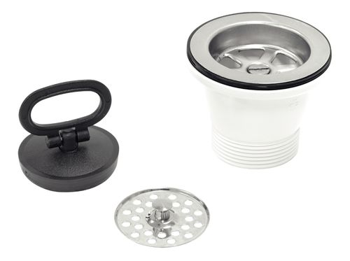 Valvula Tramontina De 3" Para Fregaderos Y Cubas En Acero Inoxidable Pulido Y Polipropileno