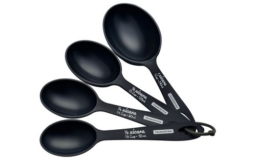 Juego De Medidores De Tazas Tramontina Utilita De Abs Negro Grafito 4 Piezas.