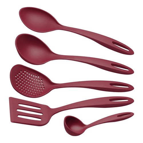 Juego De Utensilios Tramontina Ability En Nylon Rojo 5 Piezas
