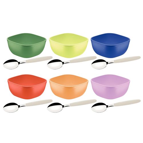 Juego Para Postre Tramontina Mixcolor En Polipropileno De Colores 12 Piezas